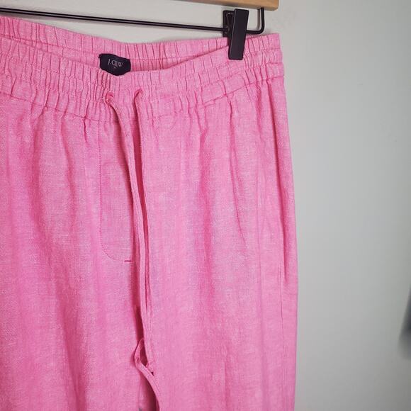 J.Crew Factory Linen-Cotton Drawstring Pant Pink Linen Cotton Blend Women's 8 - Picture 6 of 15